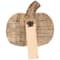 10.5" Small White Wooden Fall Harvest Pumpkin with Stem